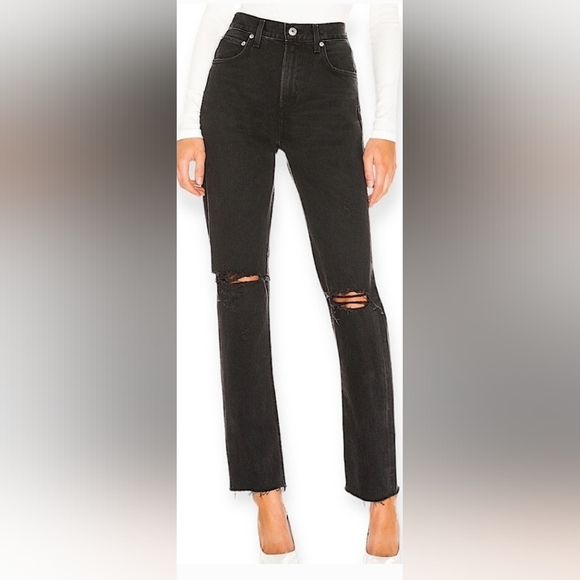 Agolde - Cherie - Sz 28 High Rise Straight Jeans Distressed - Picture 1 of 7